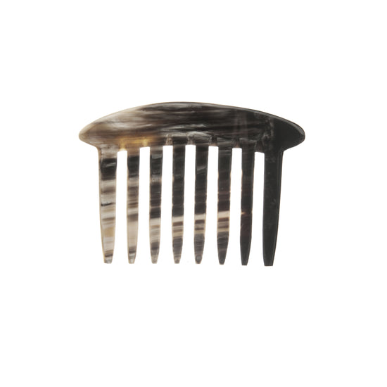 Steckkamm, breit, gebogen, Horn, 8-zinkig, 12x8cm