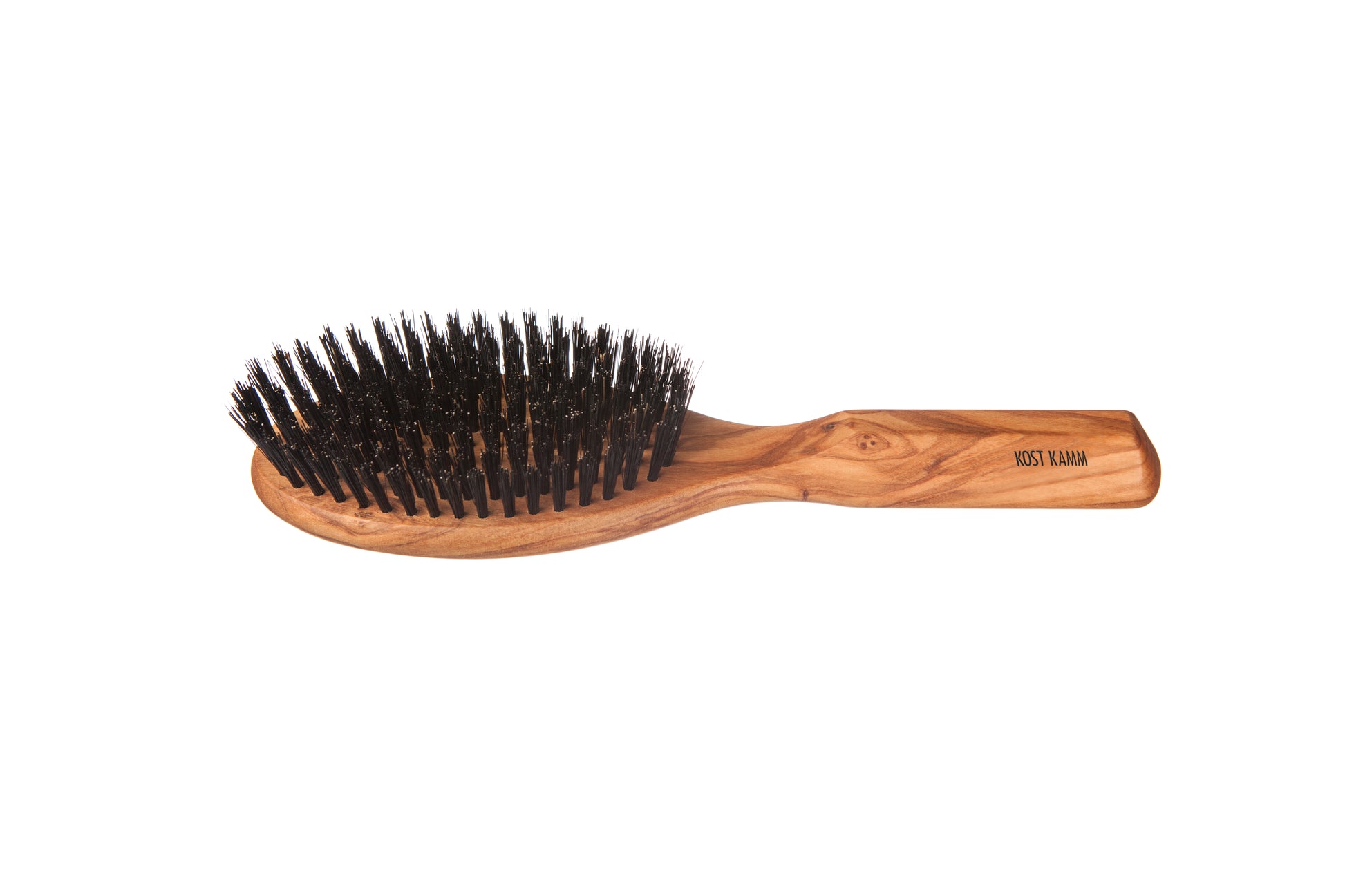 Haarbürste, oval, Olivenholz, Wildschweinborste, 9-reihig, 22cm