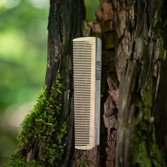 Taschenkamm, Holz, bunt, fein, 14cm