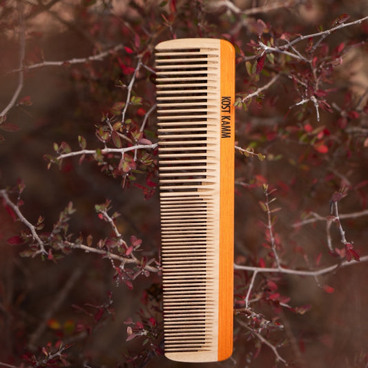Comb, wood, colorful, medium-fine, 18cm