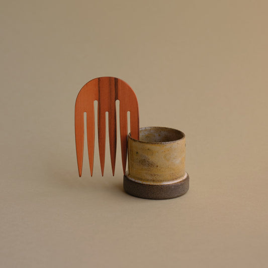 Pince à cheveux, grande, divers bois naturels, env. 9cm