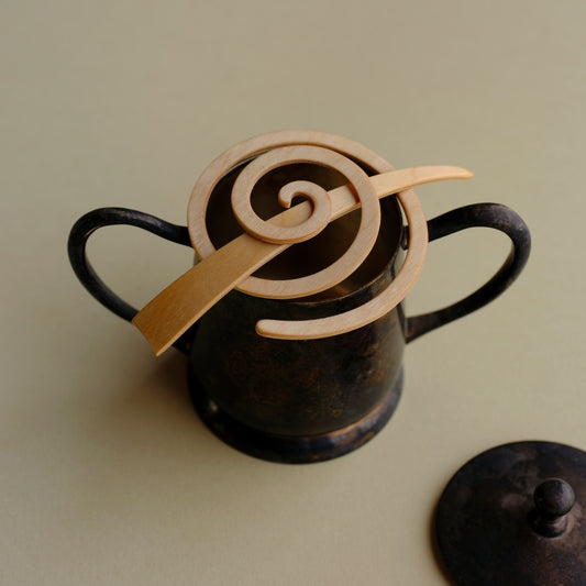 Spirale pour cheveux avec bâtonnet, différents bois naturels, 10cm