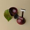 Shaving brush, cylindrical, colorful laminated wood, vegan synthetic bristles, 10cm