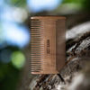 Peigne à barbe 2 faces, bois, dents moyennes-fines, 10 cm