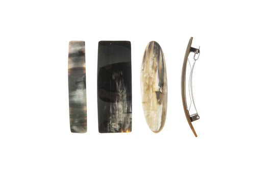Haarspange, Horn, Schließe 8cm
