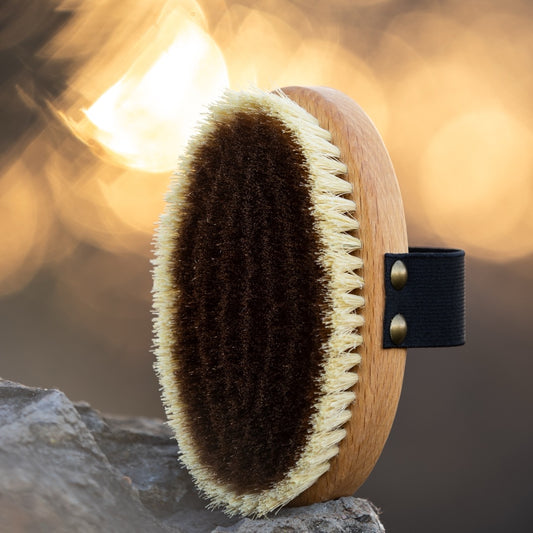 Body Ionic Brush, "Klosterbürste", Buche, Bronzedraht mit veganen Sisalborsten, 14cm