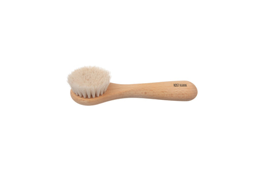 Gesichtsbürste mit Griff, Buche, Mähnenhaar vom Pferd, 15cm