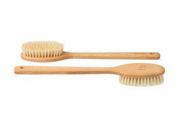 Kinderbadebürste, Buche, weiche Borste vom Hausschwein, Tiermotive, 29cm
