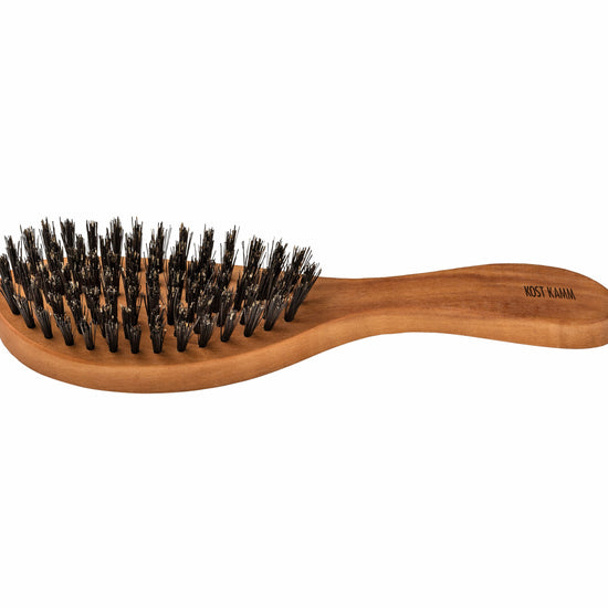 Haarpflegebürste, oval, Birnbaum, extra harte Wildschweinborste, 7-reihig, 22cm