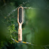 Brosse étroite en bois d'olivier à picots bois droits, 5 rangs, 21 cm