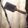 Holzstiftbürste, Paddle-Brush, Nussbaum, gerade Holznoppen, 11-reihig, 25,5cm