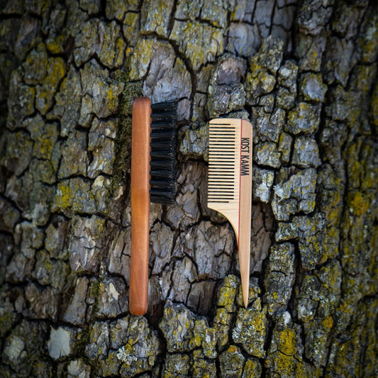 Moustache Set, Brush and Wooden Comb with Handle, 4620+210