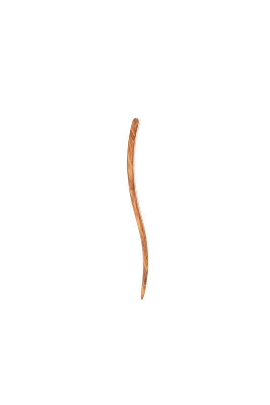 Haarstab, S-förmig, verschiedene Naturhölzer, ca. 14cm