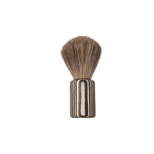 Shaving brush, cylindrical, laminated colored wood, badger hair, 9.5cm
