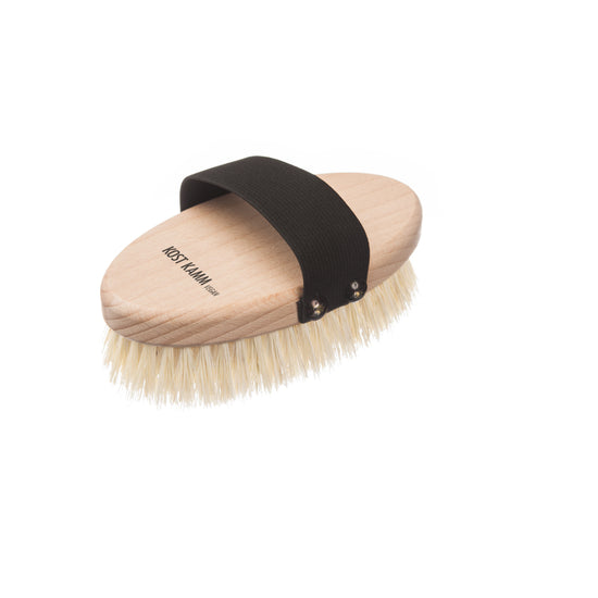 Massagebürste, oval, Buche, vegane Sisalborste, 13cm