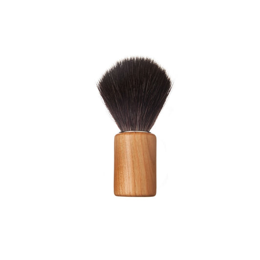 Shaving brush, cylindrical, natural (cherry, beech, walnut), vegan synthetic hair, 10cm