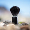 Shaving brush, cylindrical, colorful laminated wood, vegan synthetic bristles, 10cm