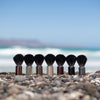 Shaving brush, cylindrical, colorful laminated wood, vegan synthetic bristles, 10cm