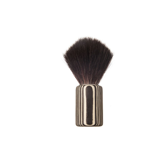 Shaving brush, cylindrical, colorful laminated wood, vegan synthetic bristles, 10cm