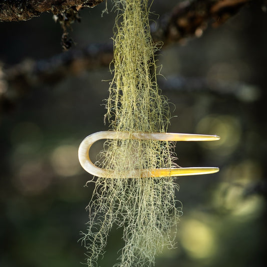 Haarnadel, 2-zinkig, Horn, 11cm