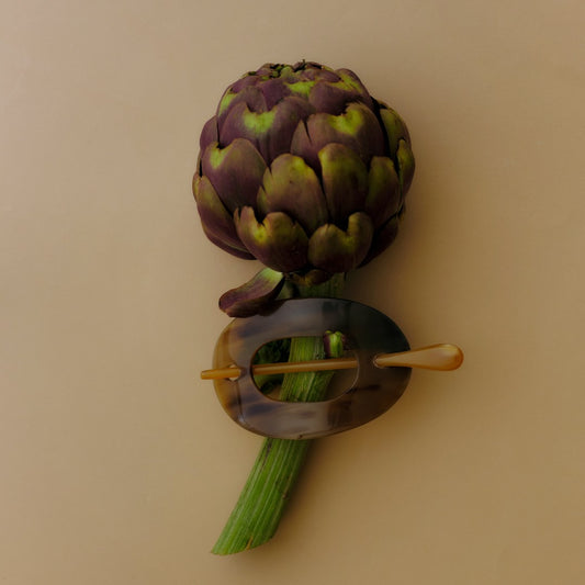 Haarspange mit Stab, Horn, 13cm