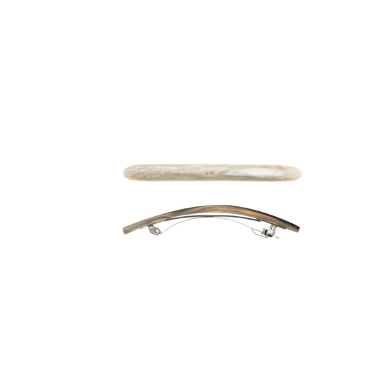 Haarspange, schmal, Horn, Schließe 6cm