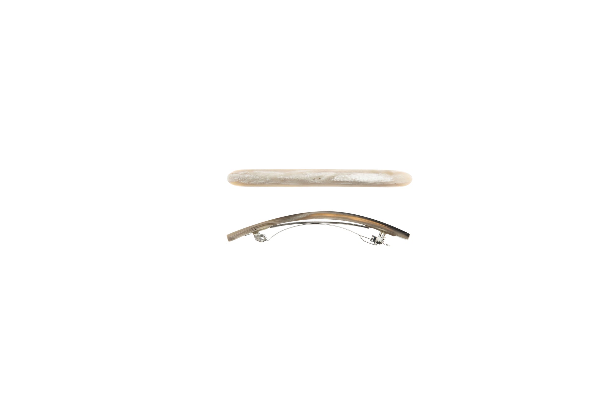 Haarspange, schmal, Horn, Schließe 6cm