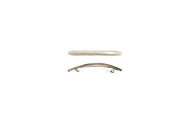 Haarspange, schmal, Horn, Schließe 6cm