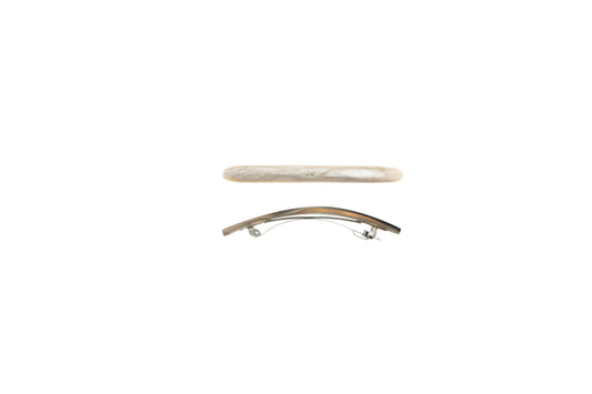 Haarspange, schmal, Horn, Schließe 6cm