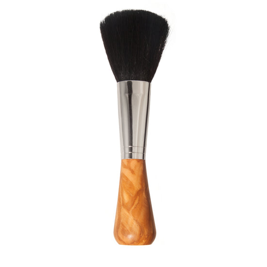 Puderpinsel, Standfuß, Olivenholz, Ziegenhaar, Premium-Qualität, 17cm