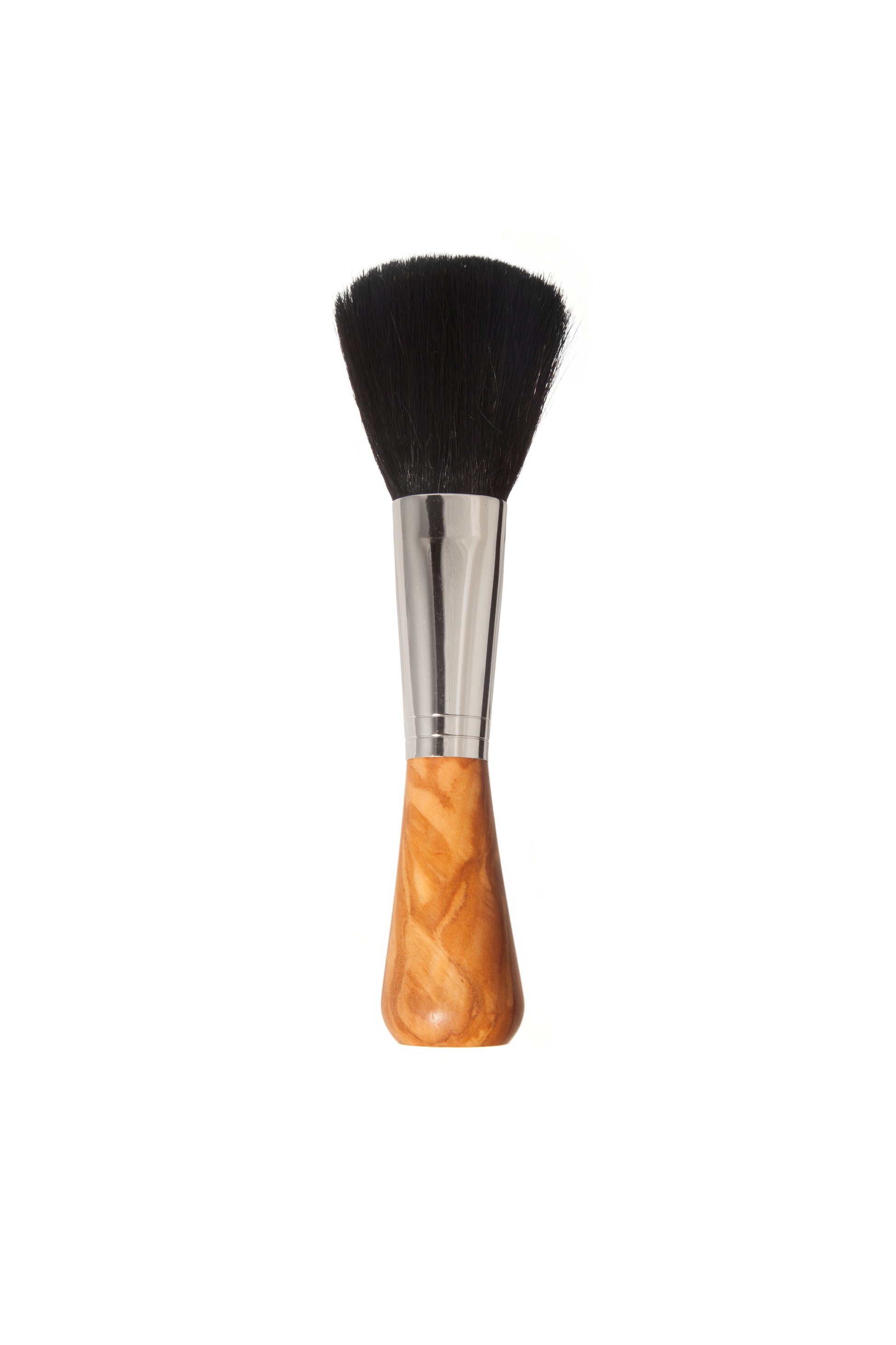 Puderpinsel, Standfuß, Olivenholz, Ziegenhaar, Premium-Qualität, 17cm