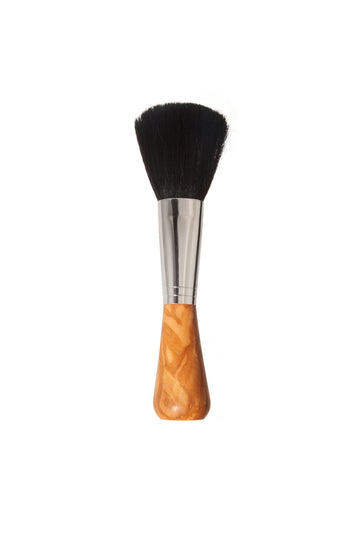 Puderpinsel, Standfuß, Olivenholz, Ziegenhaar, Premium-Qualität, 17cm