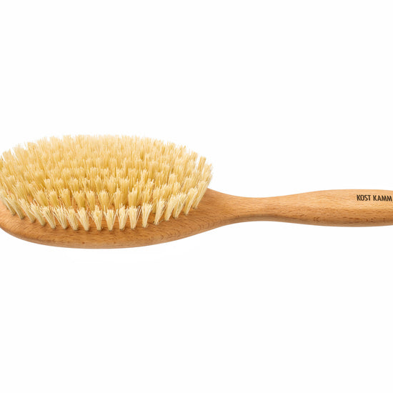Haarbürste, konvexe Borstenfläche, Buche, vegane Sisalborste, 10-reihig, 22cm