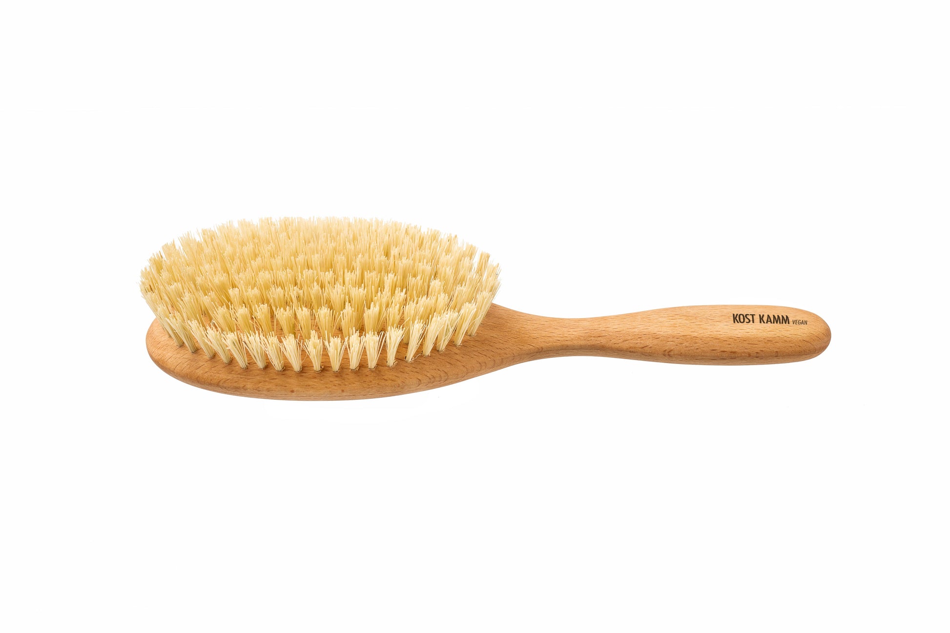 Haarbürste, konvexe Borstenfläche, Buche, vegane Sisalborste, 10-reihig, 22cm