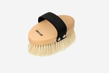 Massagebürste, oval, Buche, lange vegane Sisalborsten, 13cm