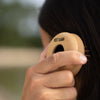 Pop-up wooden pin brush, round, beech, rounded wooden pins, removable rubber cushion, d=7cm