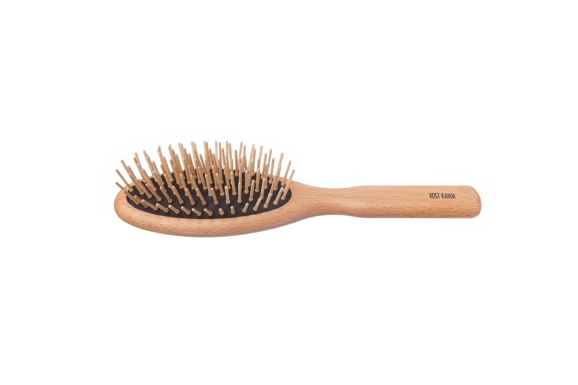 Holzstiftbürste, oval, Buche, gerade Holznoppen, 9-reihig, 21,5cm