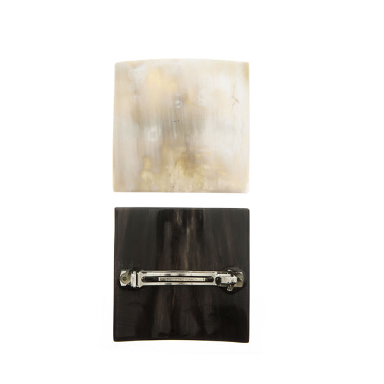 Haarspange, Quadrat, Horn, Schließe 6cm