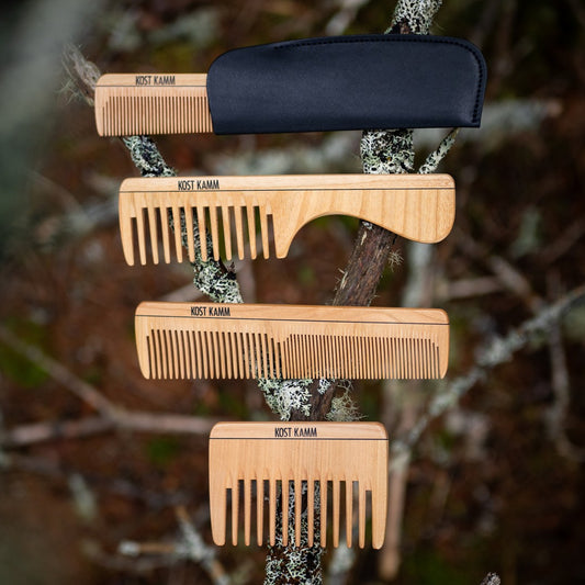 Peigne à mèches, bois, large, 10cm