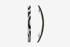 Haarspange, schmal, schwarz-weißes Furnierholz, Design Wave, Schließe 10cm
