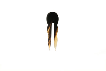 Haarnadel, kurz, gewellt, Horn, 2-zinkig, 10cm