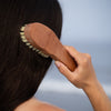 Brosse à cheveux, ergonomique, poirier, soies de sisal végétaliennes dures, 7 rangs, 19,5cm