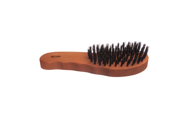 Haarpflegebürste, ergonomisch für Linkshänder, Birnbaum, extra harte Wildschweinborste, 7-reihig, 19,5cm