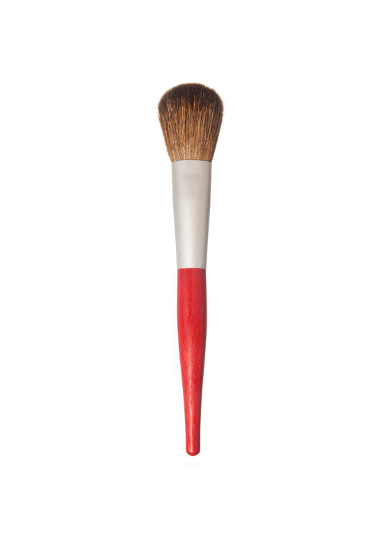 Rougepinsel, schmal, buntes Schichtholz, Ziegenhaar, 17cm