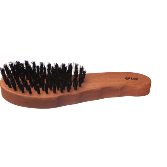 Haarpflegebürste, ergonomisch, Birnbaum, weiche Wildschweinborste, 7-reihig, 19,5cm