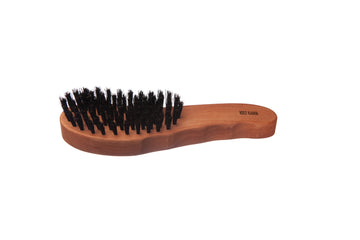 Haarpflegebürste, ergonomisch, Birnbaum, weiche Wildschweinborste, 7-reihig, 19,5cm