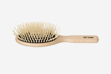 Langhaar-Holzstiftbürste, oval, Buche, gerade extra lange Holznoppen, 9-reihig, 22cm