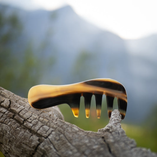Locken-Griffkamm, Fingerbreit, Horn, 16cm