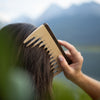 Comb for curly hair, wood, colorful, extra wide, 16cm