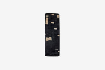 Haarspange, rechteckig, schwarz-weißes Furnierholz, Design Cloudy, Schließe 8cm